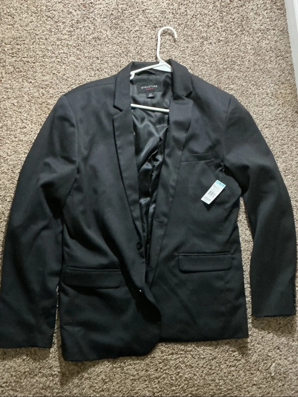 Structure Black Men's Notch Lapel Sport Coat Blazer